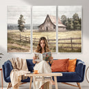Rustic Farmhouse Barn Wall Art | 3-Panel Framed Gallery Wrap
