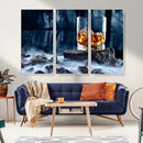Whiskey Ice Wall Art Canvas Print