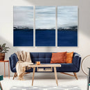 Navy Blue Abstract Wall Art Canvas Print