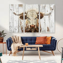 Rustic Longhorn Bull Wall Art Canvas Set – Western-Inspired by MyGreatCanvas | Canvas Wall Art Prints | Photo Prints & Wall Decor