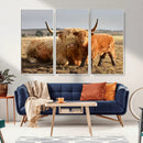 Highland Cow Canvas Wall Art Animal Print for Farm House