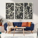 Modern Botanical Wall Art - Floral Black and White Canvas