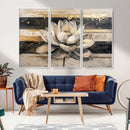 Abstract Lotus Flower Wall Art Canvas Print, Meditation Yoga