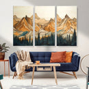 Rustic Wood Mountain Wall Art Print | Triptych Giclee Print by MyGreatCanvas | Canvas Wall Art Prints | Photo Prints & Wall Decor