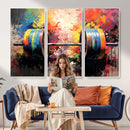 Weightlifting Barbell Art Triptych, Bold Abstract Fitness