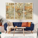 Push Pin World Map Canvas Print – Travel Tracker Wall Art