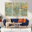 Push Pin World Map Canvas Print – Travel Tracker Wall Art