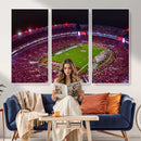 Bryant-Denny Stadium Night Game Triple Canvas Wall Art -