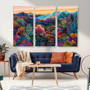 Colorful Abstract Landscape Wall Art Print Canvas - Vibrant