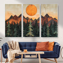 Sunset Mountain Landscape Canvas Wall Art Print - Nature