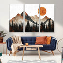 Modern Abstract Mountain Canvas Wall Art Print, Abstract