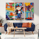 Pop Art Monopoly Man Canvas Wall Art Print - Bold and