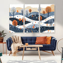 Abstract Winter Landscape Canvas Wall Art Print -  Large