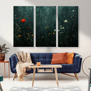 Wildflower Field Framed Wall Art, Vintage Botanical