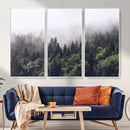 Misty Forest Wall Art | Foggy Forest Canvas Print | Large