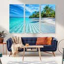 Tropical Beach Wall Art Canvas Print - Serene Ocean