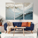 Waves Abstract Wall Art Print, Modern Framed Abstract Canvas