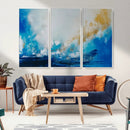 Blue Abstract Print - Dynamic Ocean-Inspired Canvas Wall Art