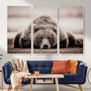Grizzly Bear Wall Art Print - Bear Canvas Wall Art - Rustic