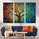 Yggdrasil Tree of Life Wall Art Print | Mosaic Style 3-Panel
