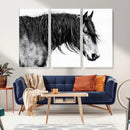 Majestic Horse Wall Art – Framed Black White Portrait Canvas by MyGreatCanvas | Canvas Wall Art Prints | Photo Prints & Wall Decor
