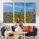 Wrigley Field Chicago Cubs Panoramic Canvas Print –