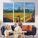 Wrigley Field Chicago Cubs Panoramic Canvas Print –