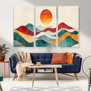 Southwest Mountain Wall Art Canvas Print – Boho Triptych