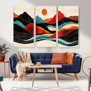 Western Wall Decor - Large Triptych Mountain Canvas - Boho