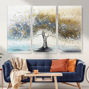 Golden and Silver Tree Wall Art – Framed Elegant Leaves by MyGreatCanvas | Canvas Wall Art Prints | Photo Prints & Wall Decor