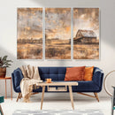 Rustic Farmhouse Wall Art Canvas Print | Barn and Field
