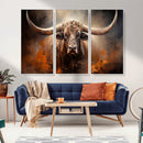 Highland Bull Canvas Abstract Canvas Wall Art Print –