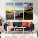 Tropical Beach Wall Art - Stunning Ocean Sunset Canvas Print