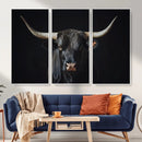 Majestic Longhorn Bull Wall Art Canvas Print – Dark by MyGreatCanvas | Canvas Wall Art Prints | Photo Prints & Wall Decor