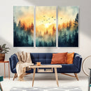 Sunrise Forest Wall Art – Framed Misty Pines Canvas Artwork by MyGreatCanvas | Canvas Wall Art Prints | Photo Prints & Wall Decor