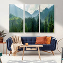Misty Forest Mountain Wall Art Canvas Print – Framed Serene