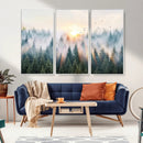 Misty Pine Forest Wall Art Canvas, Sunrise Over Foggy Trees by MyGreatCanvas | Canvas Wall Art Prints | Photo Prints & Wall Decor