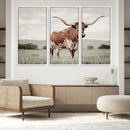 Texas Longhorn Wall Art Canvas Print – Framed Spotted Cattle by MyGreatCanvas | Canvas Wall Art Prints | Photo Prints & Wall Decor