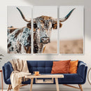 Texas Longhorn Wall Art – Framed Speckled Cow Canvas by MyGreatCanvas | Canvas Wall Art Prints | Photo Prints & Wall Decor