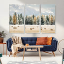 Elk Herd Wall Art – Framed Snowy Forest Canvas Artwork, by MyGreatCanvas | Canvas Wall Art Prints | Photo Prints & Wall Decor