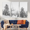 Ski Lift Wall Art – Framed Snowy Mountain Canvas Artwork by MyGreatCanvas | Canvas Wall Art Prints | Photo Prints & Wall Decor