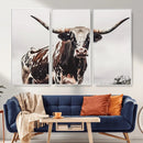 Texas Longhorn Wall Art Canvas Print – Framed Spotted Bull by MyGreatCanvas | Canvas Wall Art Prints | Photo Prints & Wall Decor