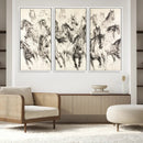 Running Horses Wall Art Canvas Print – Framed Galloping Herd