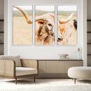 Texas Longhorn Wall Art Canvas Print – Framed Speckled Cow