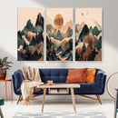 Wood Mountain Landscape Wall Art Canvas Print – Framed