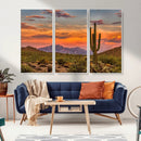 Saguaro Cactus Wall Art Canvas Print – Framed Arizona Sunset
