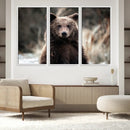 Brown Bear Wall Art Canvas Print – Framed Majestic Woodland