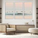Pastel Ocean Wall Art Canvas Print – Framed Soft Sunset Calm