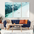 Minimal Beach Wall Art – Framed Ocean Swimming Canvas by MyGreatCanvas | Canvas Wall Art Prints | Photo Prints & Wall Decor