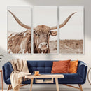 Longhorn Cow Wall Art Canvas Print – Framed Texas Ranch